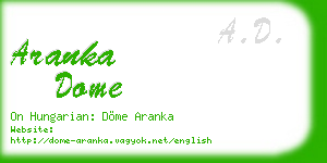 aranka dome business card